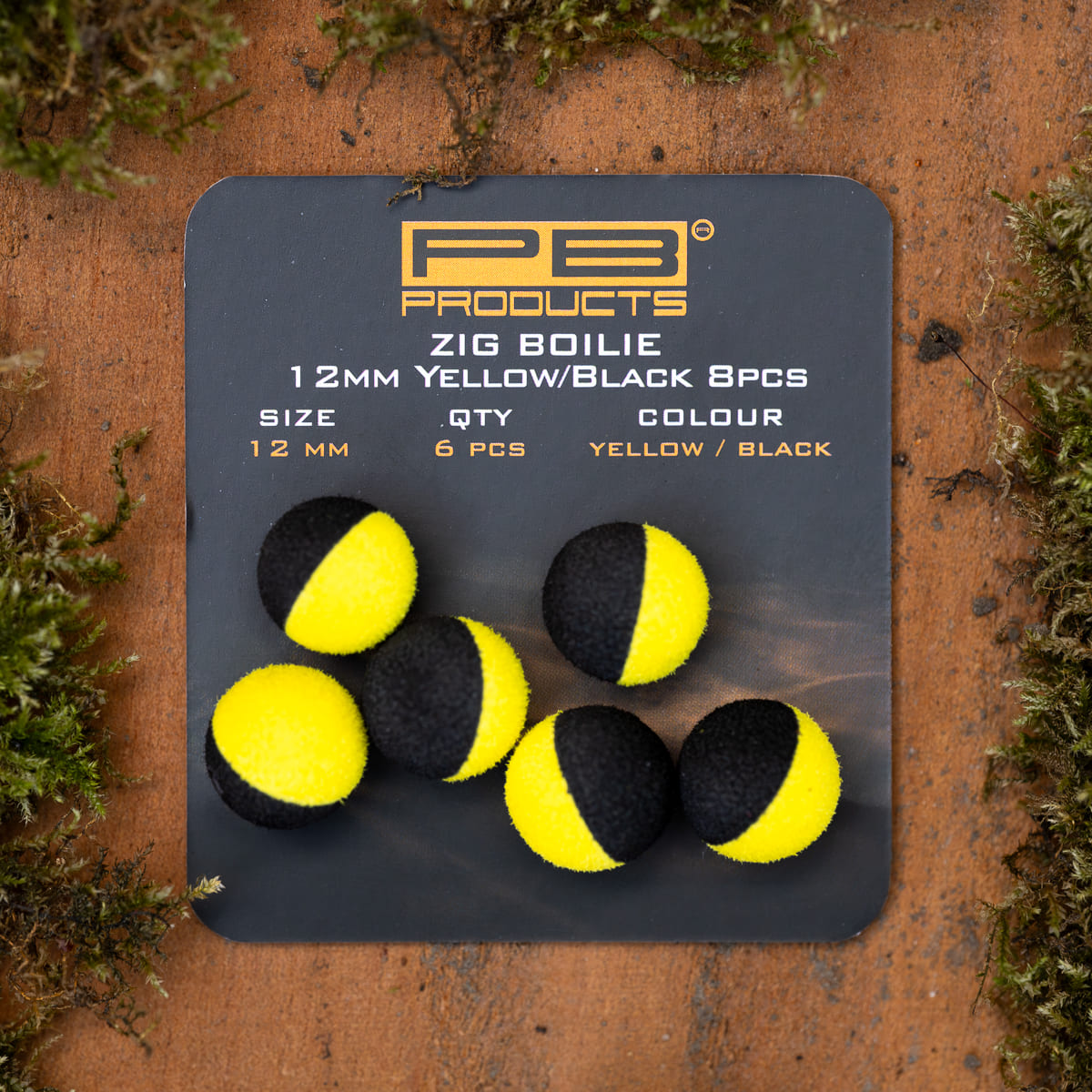 PB Products zig boilie Yellow and Black 12 mm, package